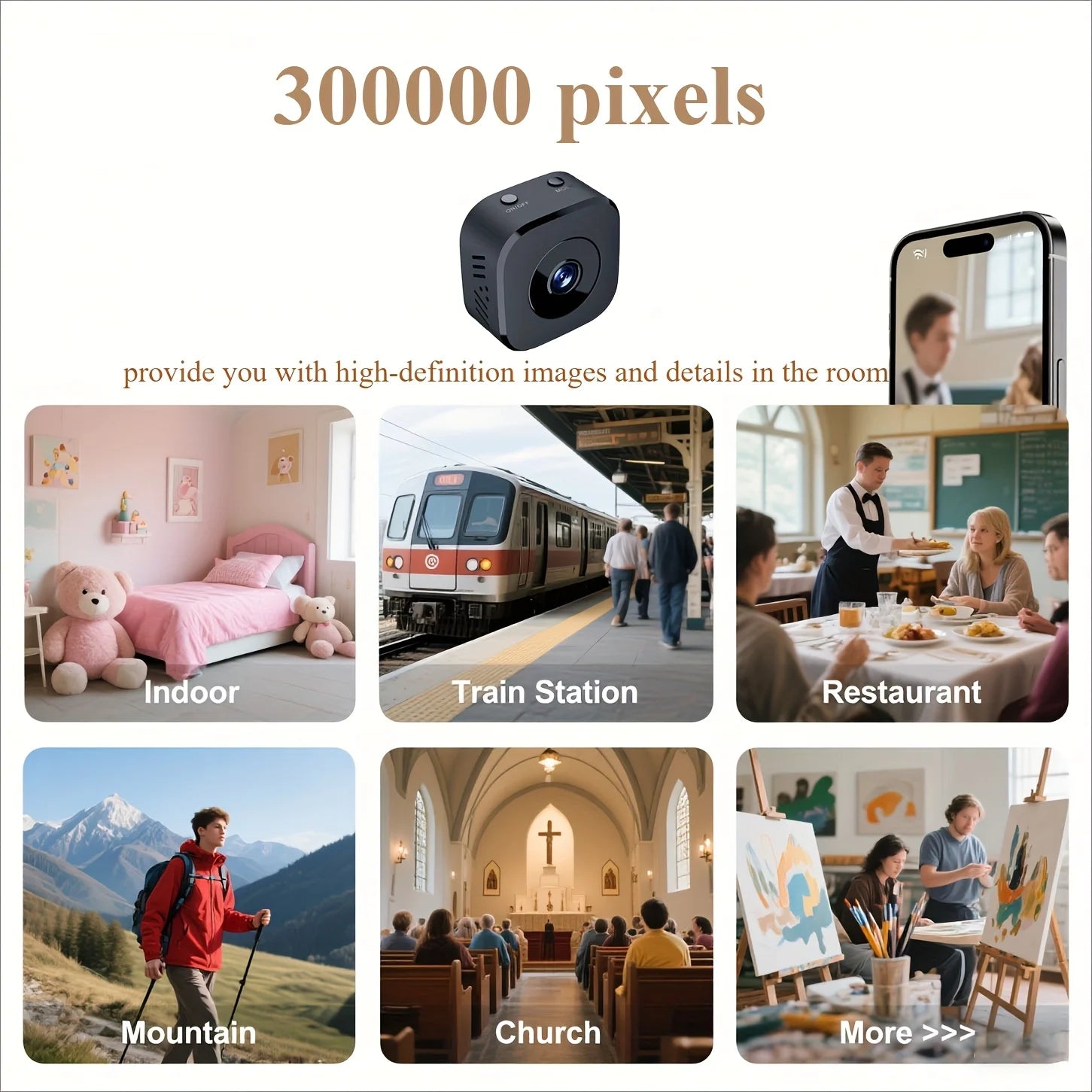 Indoor Mini Camera (with Night Vision Audio/Video rec.)