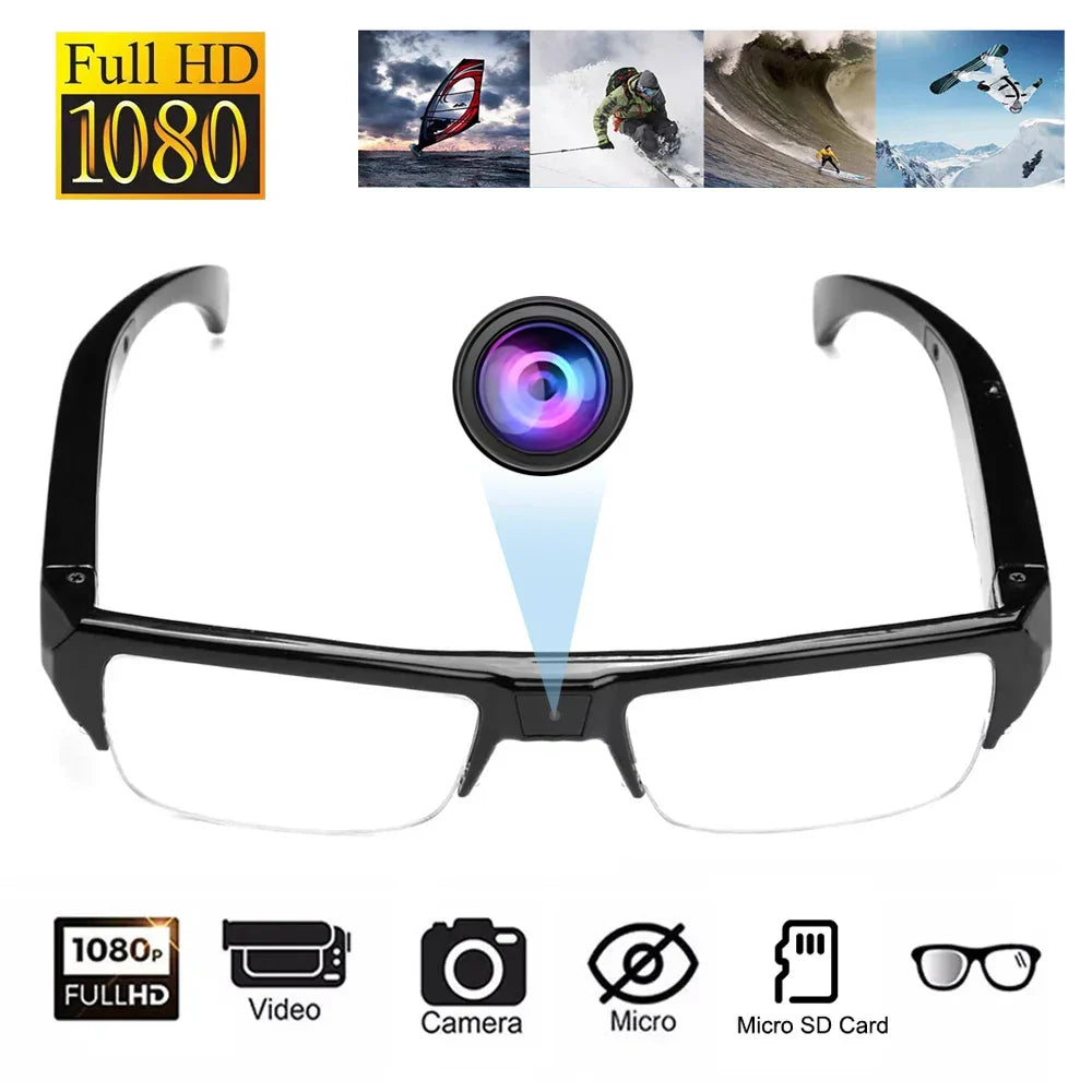 Spy Glasses---1080P HD Mini Camera Glasses Wearable DVR Video Recorder Black