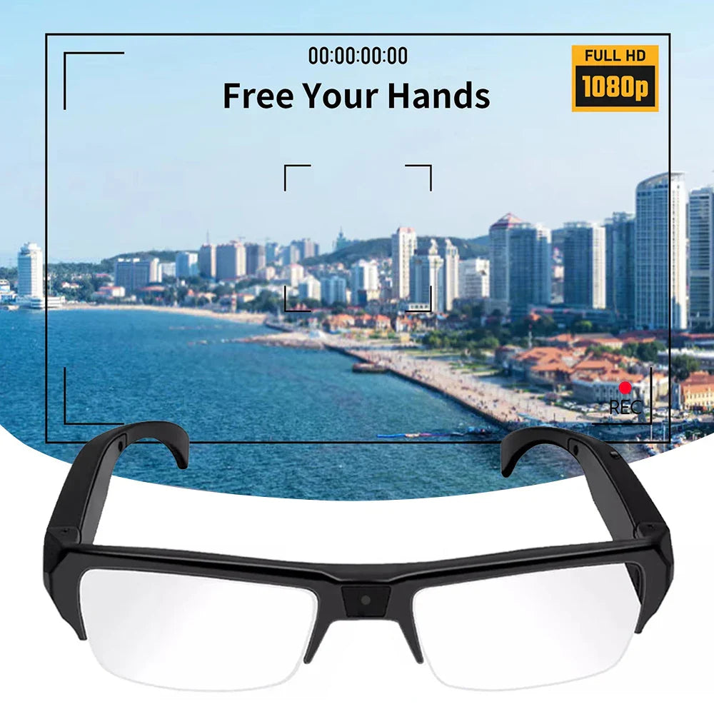 Spy Glasses---1080P HD Mini Camera Glasses Wearable DVR Video Recorder Black