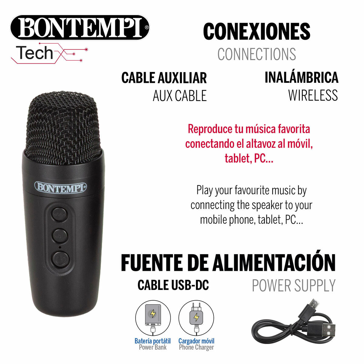 Speaker with Karaoke Microphone Bontempi-4