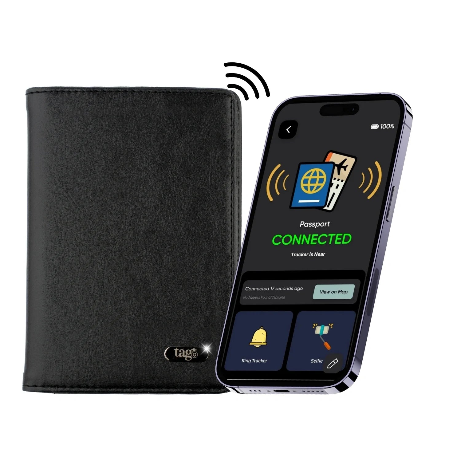 Smart Leather Passport Tracker