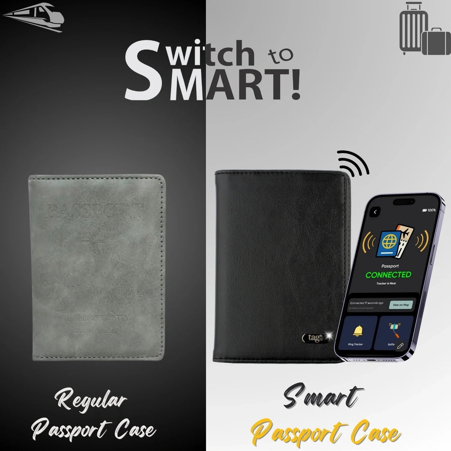 Smart Leather Passport Tracker