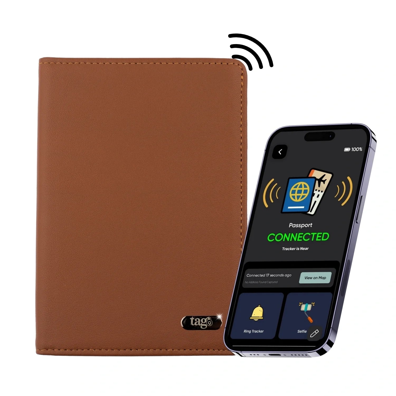 Smart Leather Passport Tracker